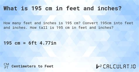 195 cm to feet|Convert 195 Centimeters to Feet